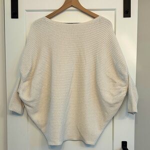 FAVLUX Cream Knit Poncho Sweater